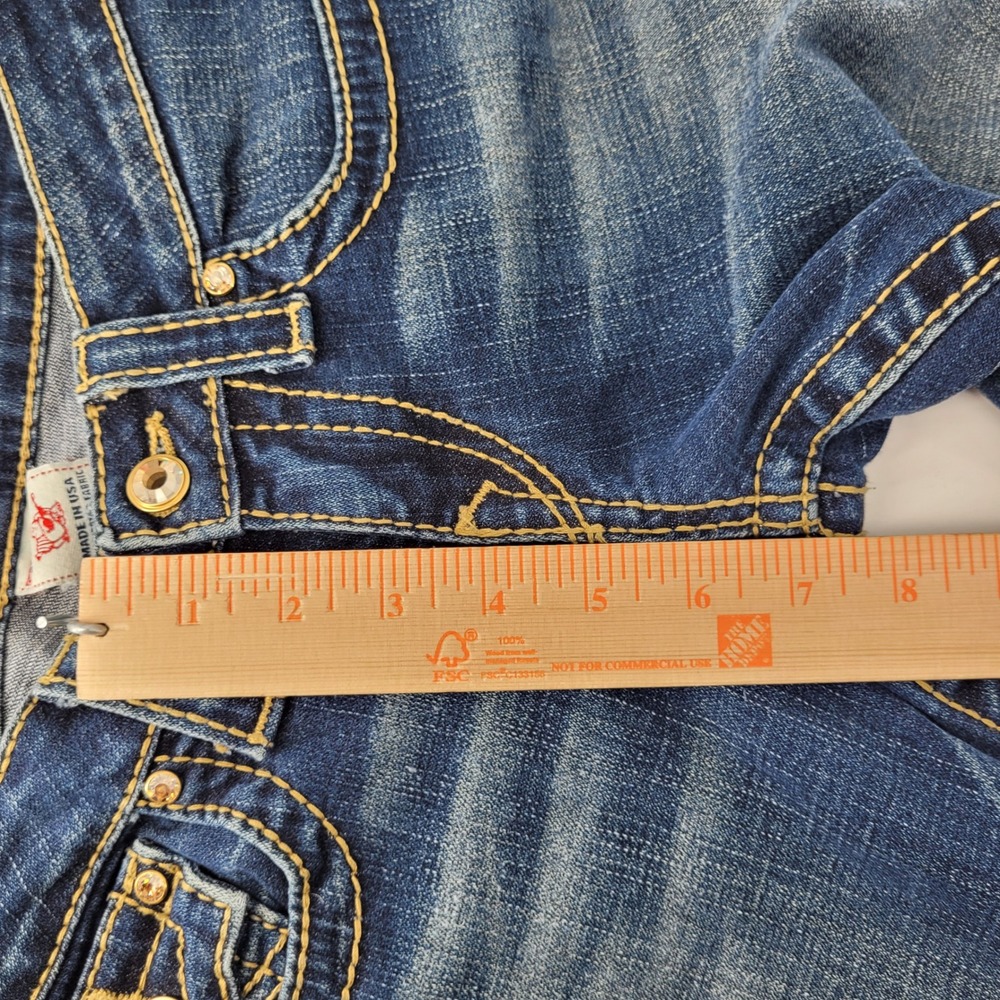True Religion Disco Billy Big T Jeans Womens 27 Blue‎ Low Rise Straight Leg - Picture 5 of 7
